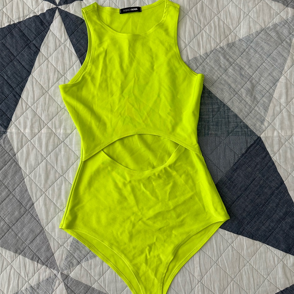 Fashion Nova Bright Lime Bodysuit